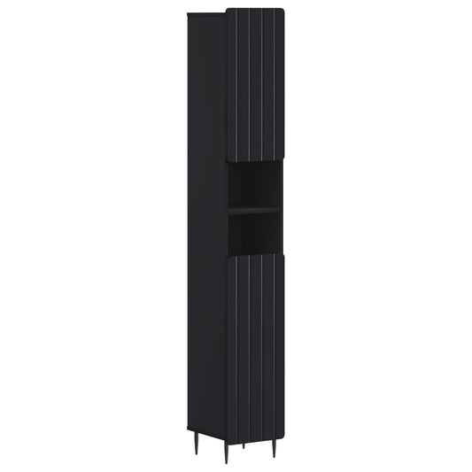 Bathroom Cabinet with Open Shelf ZWOLLE Black