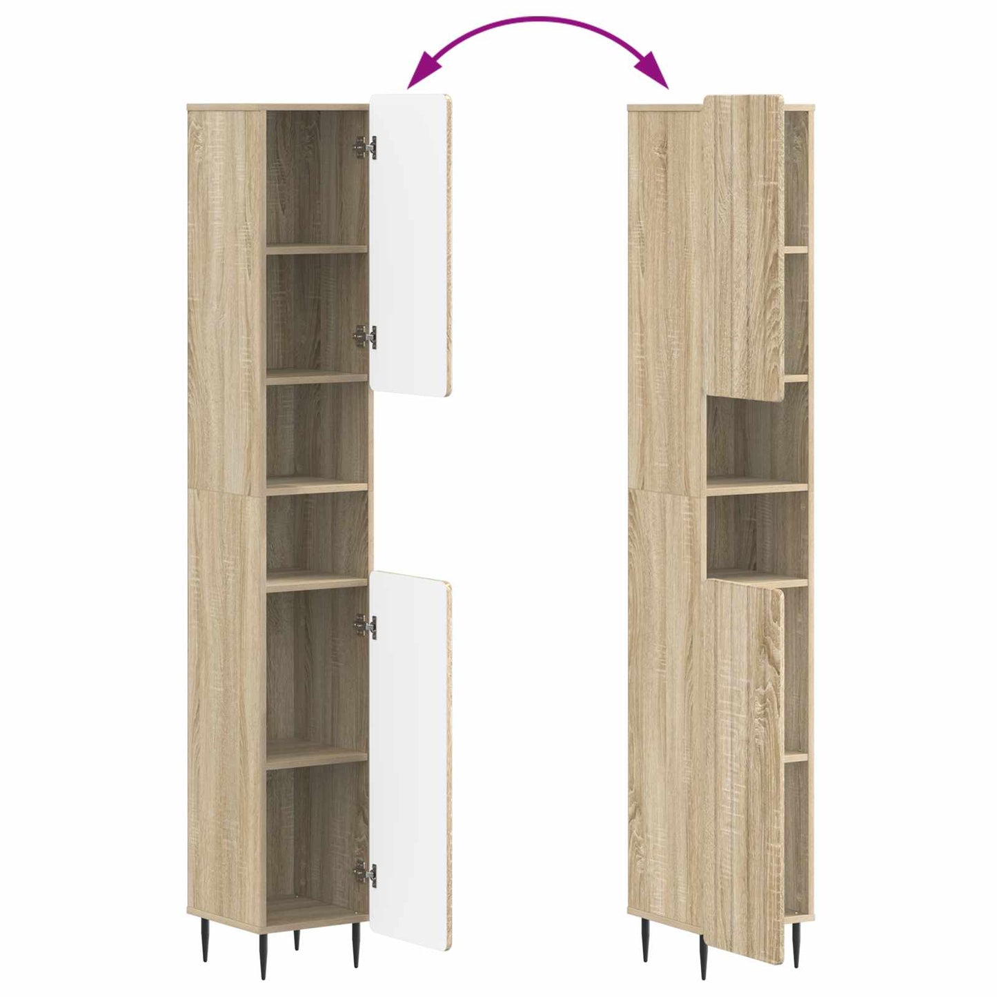 Bathroom Cabinet with Open Shelf ZWOLLE Sonoma Oak