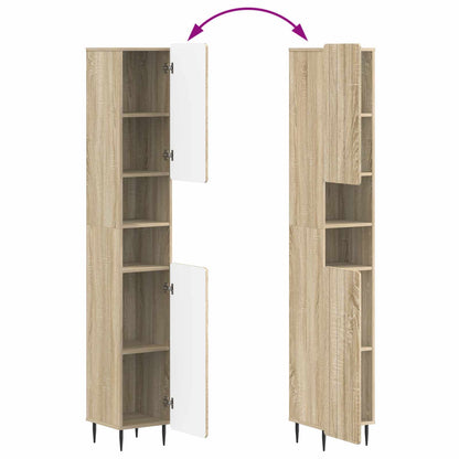 Bathroom Cabinet with Open Shelf ZWOLLE Sonoma Oak