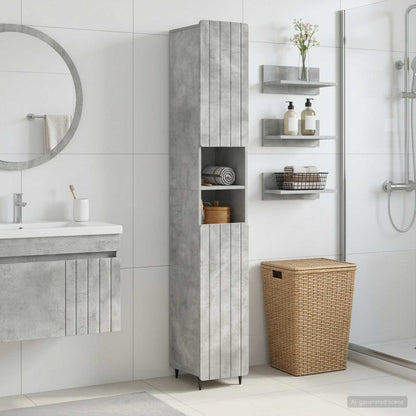 Bathroom Cabinet with Open Shelf ZWOLLE Concrete Grey