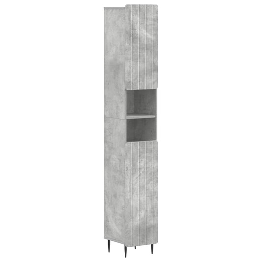 Bathroom Cabinet with Open Shelf ZWOLLE Concrete Grey