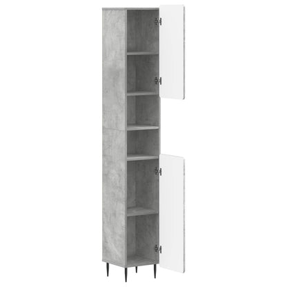 Bathroom Cabinet with Open Shelf ZWOLLE Concrete Grey