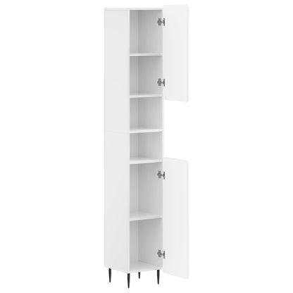 Bathroom Cabinet with Open Shelf ZWOLLE High Gloss White