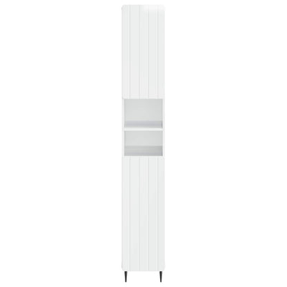 Bathroom Cabinet with Open Shelf ZWOLLE High Gloss White