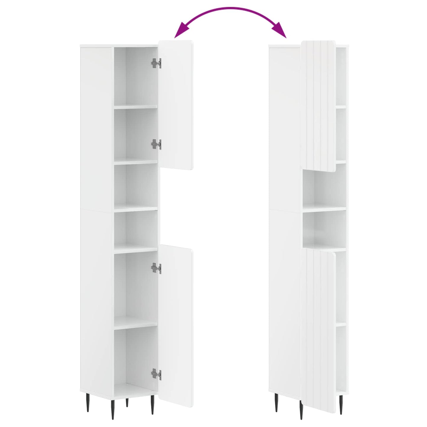 Bathroom Cabinet with Open Shelf ZWOLLE High Gloss White