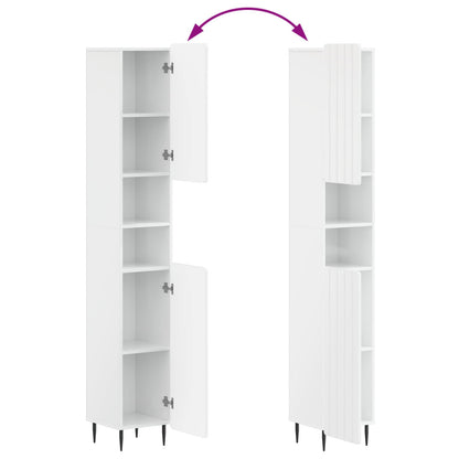 Bathroom Cabinet with Open Shelf ZWOLLE High Gloss White