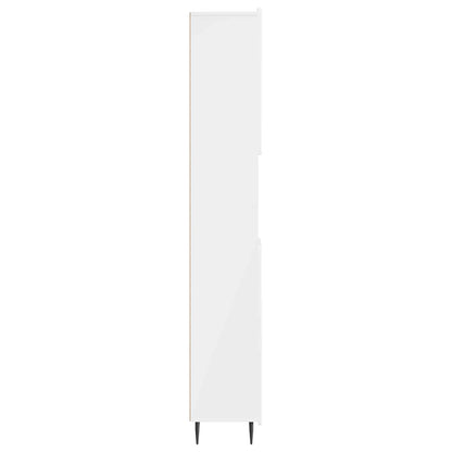 Bathroom Cabinet with Open Shelf ZWOLLE High Gloss White