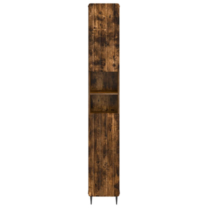 Bathroom Cabinet with Open Shelf ZWOLLE Smoked Oak