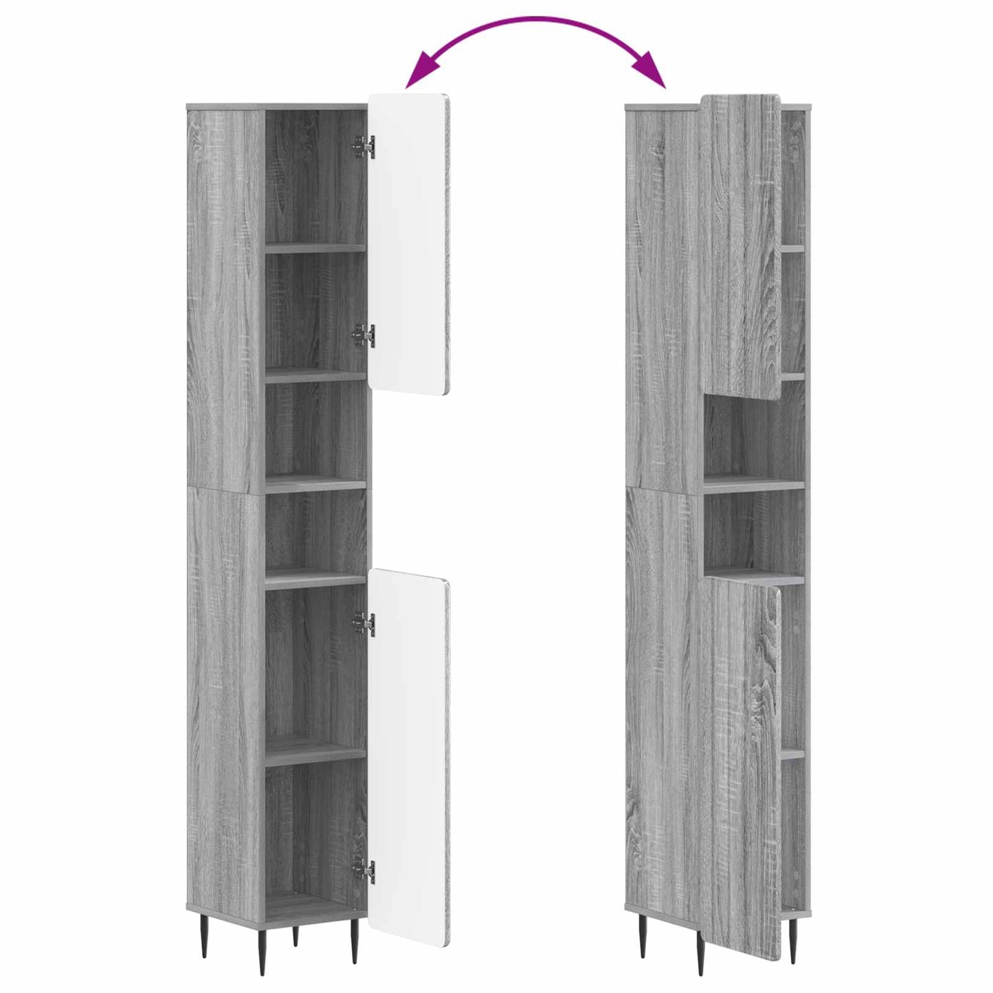 Bathroom Cabinet with Open Shelf ZWOLLE Grey Sonoma
