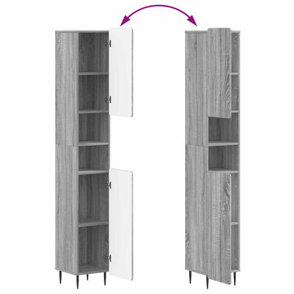 Bathroom Cabinet with Open Shelf ZWOLLE Grey Sonoma
