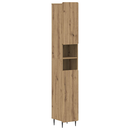 Bathroom Cabinet with Open Shelf ZWOLLE Artisan Oak
