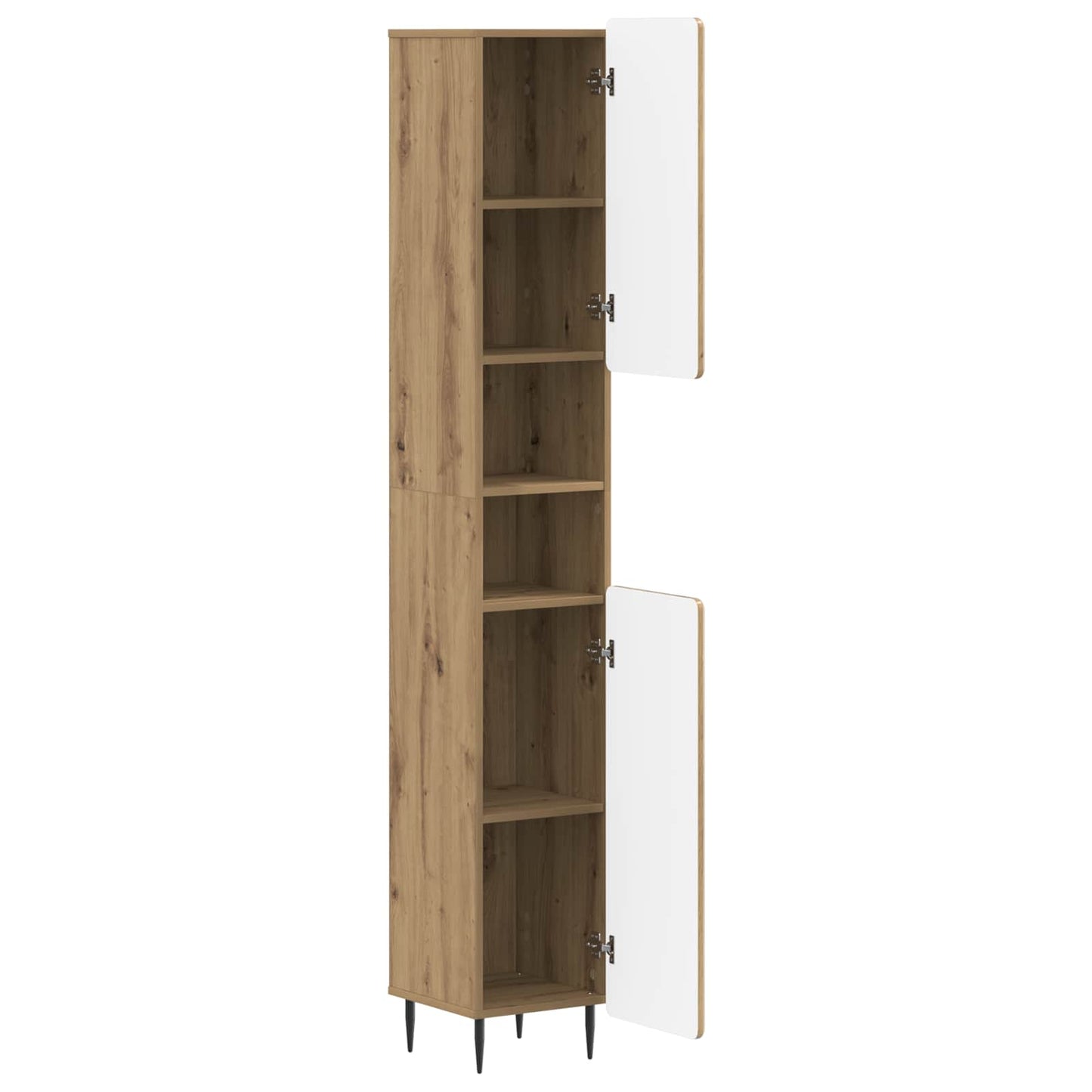 Bathroom Cabinet with Open Shelf ZWOLLE Artisan Oak