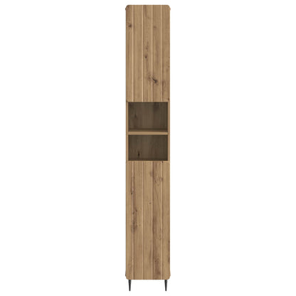 Bathroom Cabinet with Open Shelf ZWOLLE Artisan Oak
