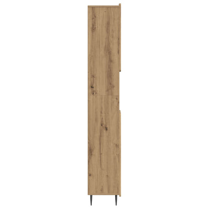 Bathroom Cabinet with Open Shelf ZWOLLE Artisan Oak