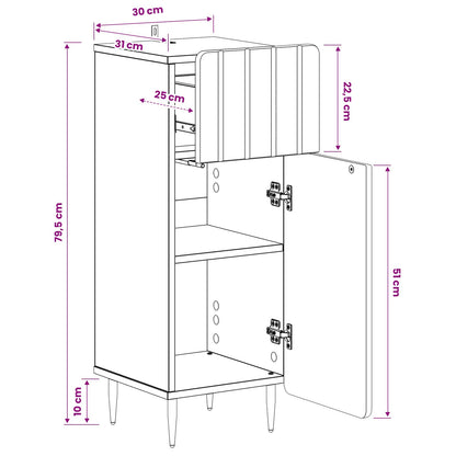 Bathroom Storage Cainet ZWOLLE Black 30 x 31 x 79.5 cm