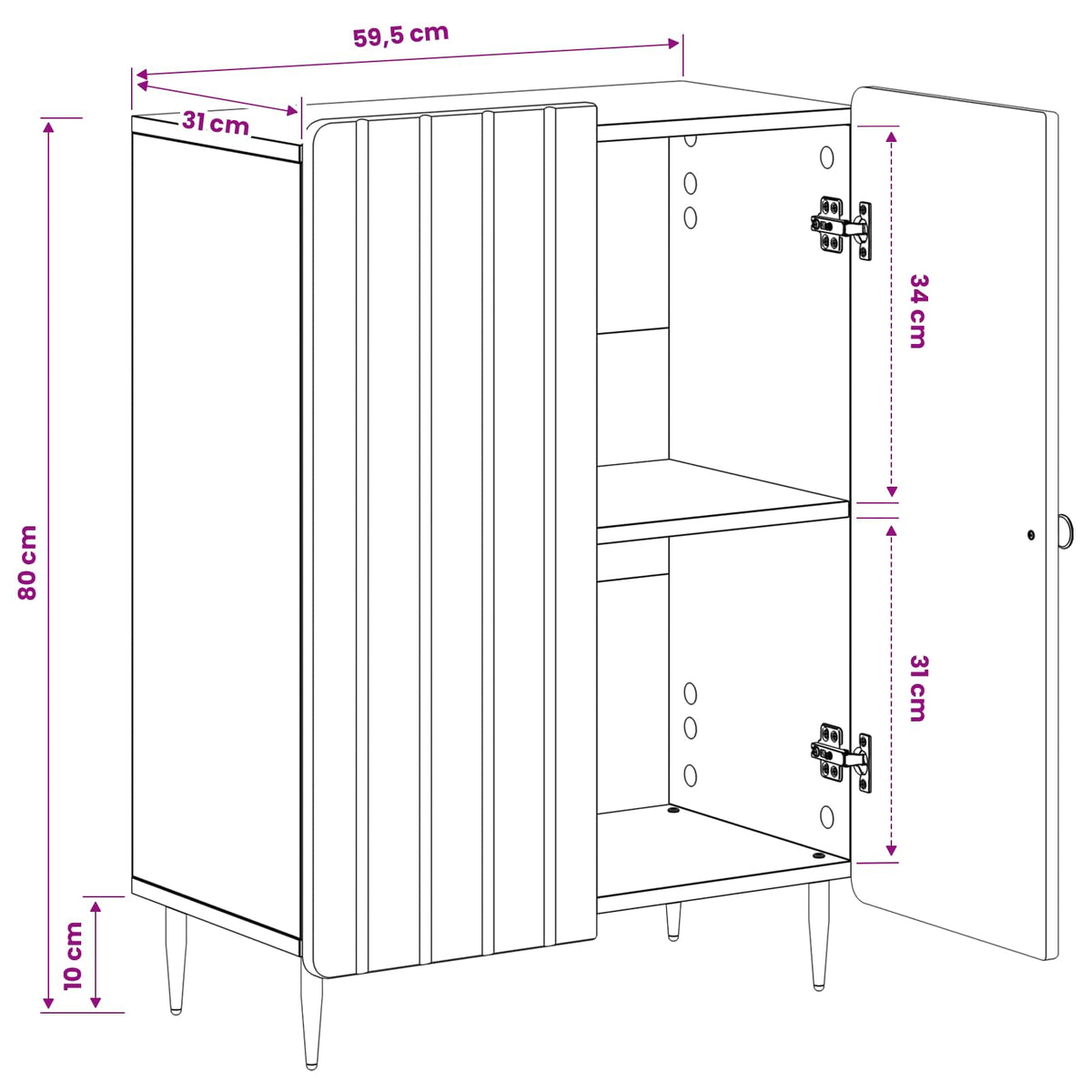 Bathroom Storage Cainet ZWOLLE Concrete Grey