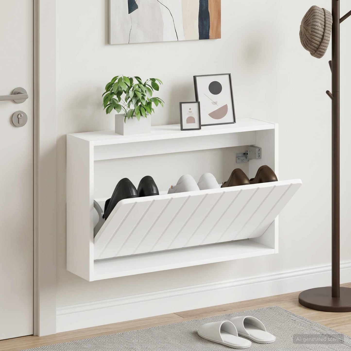 Wall-Mounted Shoe Cabinet ZWOLLE 71 x 17 x 43 cm White