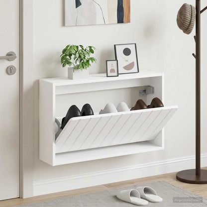 Wall-Mounted Shoe Cabinet ZWOLLE 71 x 17 x 43 cm White