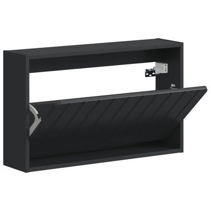 Wall-Mounted Shoe Cabinet ZWOLLE 71 x 17 x 43 cm Black