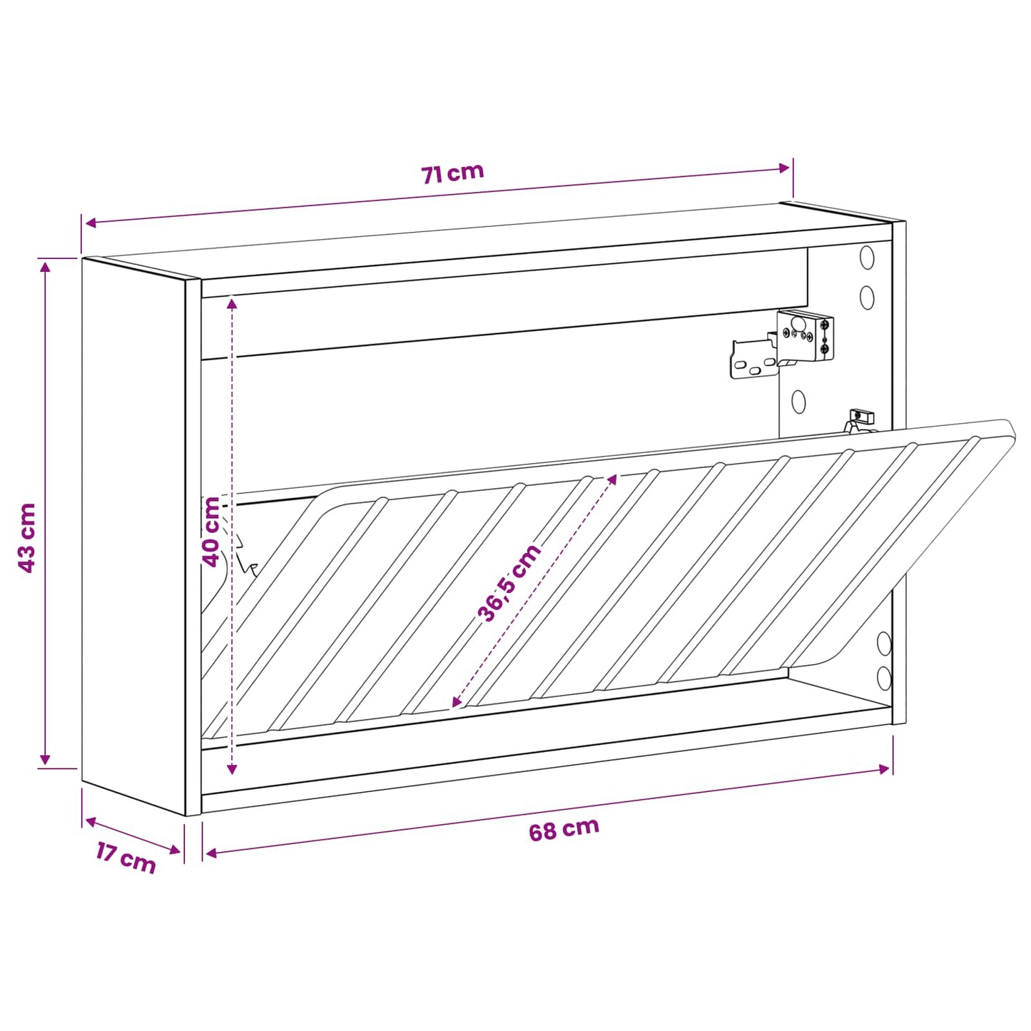 Wall-Mounted Shoe Cabinet ZWOLLE 71 x 17 x 43 cm Sonoma Oak
