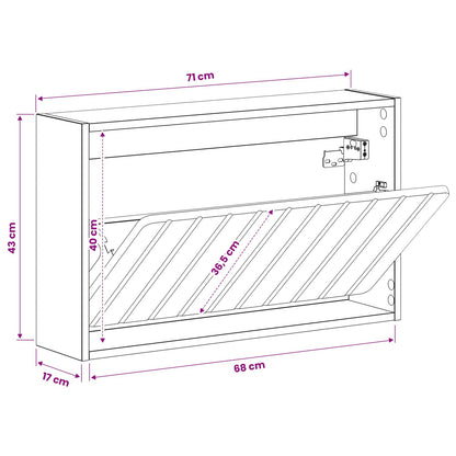 Wall-Mounted Shoe Cabinet ZWOLLE 71 x 17 x 43 cm Sonoma Oak