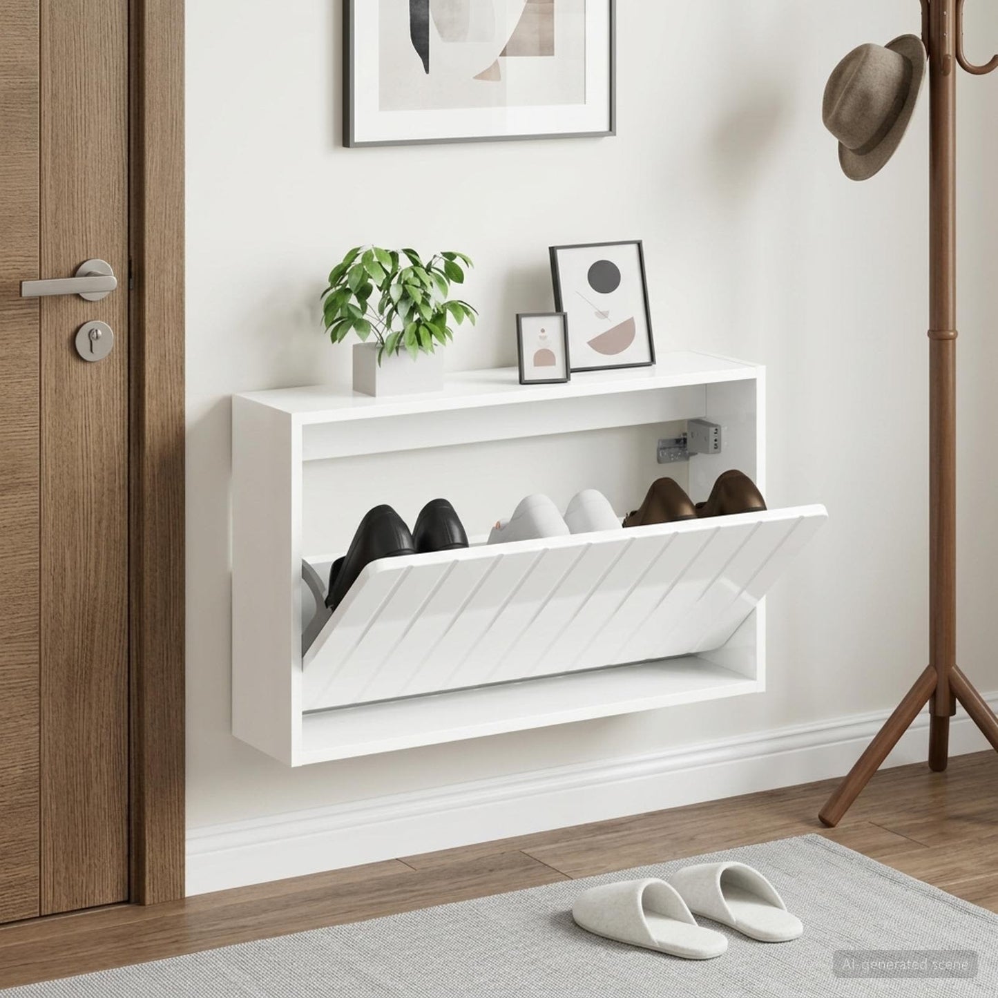 Wall-Mounted Shoe Cabinet ZWOLLE 71 x 17 x 43 cm