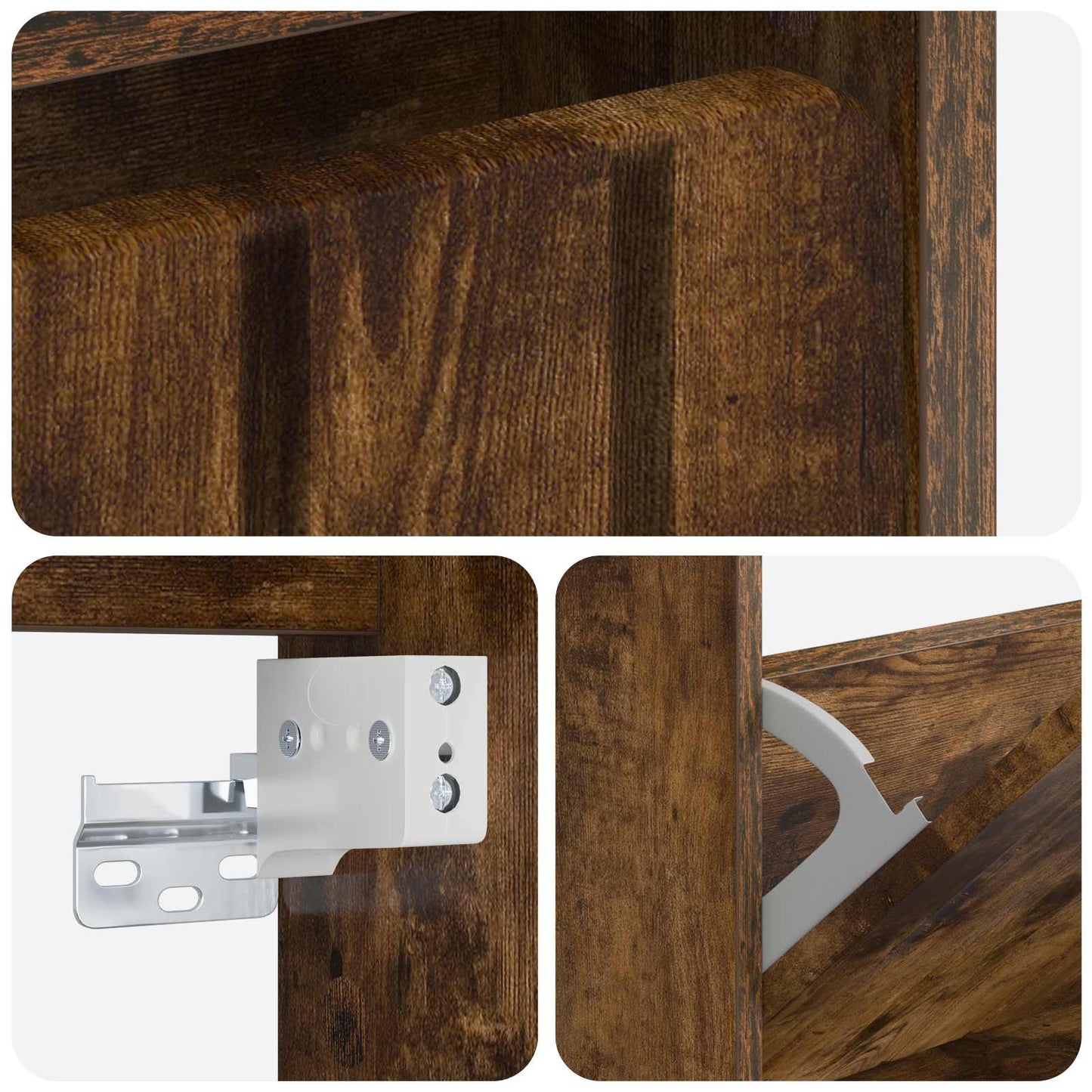 Wall-Mounted Shoe Cabinet ZWOLLE 71 x 17 x 43 cm Smoked Oak