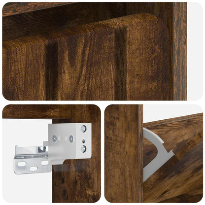Wall-Mounted Shoe Cabinet ZWOLLE 71 x 17 x 43 cm Smoked Oak