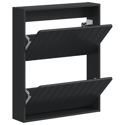 Wall-Mounted Shoe Cabinet ZWOLLE 71 x 17 x 86 cm Black