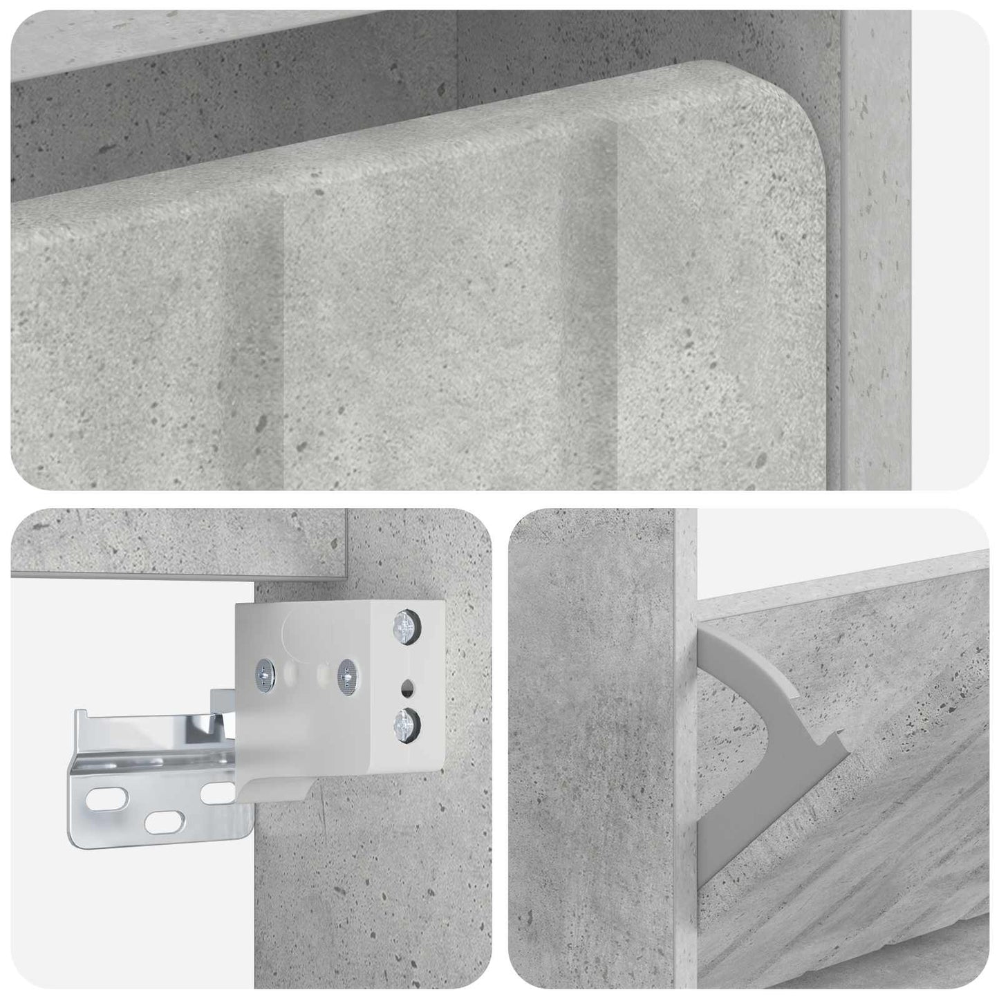 Wall-Mounted Shoe Cabinet ZWOLLE 71 x 17 x 86 cm Concrete Grey