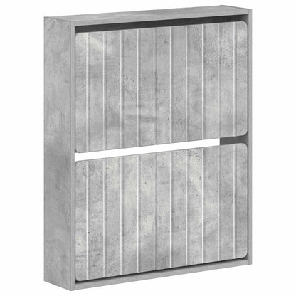 Wall-Mounted Shoe Cabinet ZWOLLE 71 x 17 x 86 cm Concrete Grey