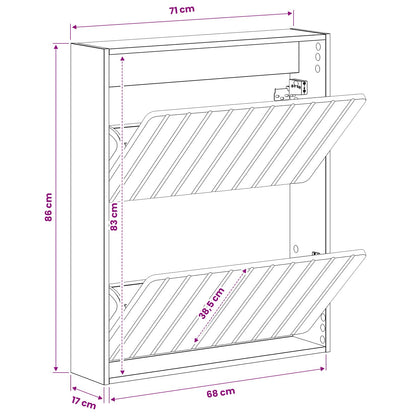 Wall-Mounted Shoe Cabinet ZWOLLE 71 x 17 x 86 cm Concrete Grey