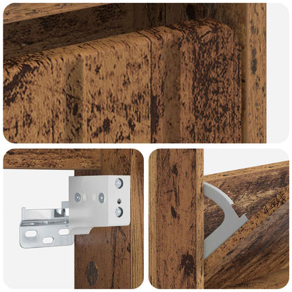 Wall-Mounted Shoe Cabinet ZWOLLE 71 x 17 x 86 cm Old Wood