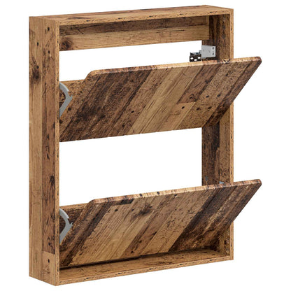 Wall-Mounted Shoe Cabinet ZWOLLE 71 x 17 x 86 cm Old Wood