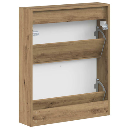 Wall-Mounted Shoe Cabinet ZWOLLE 71 x 17 x 86 cm Artisan Oak