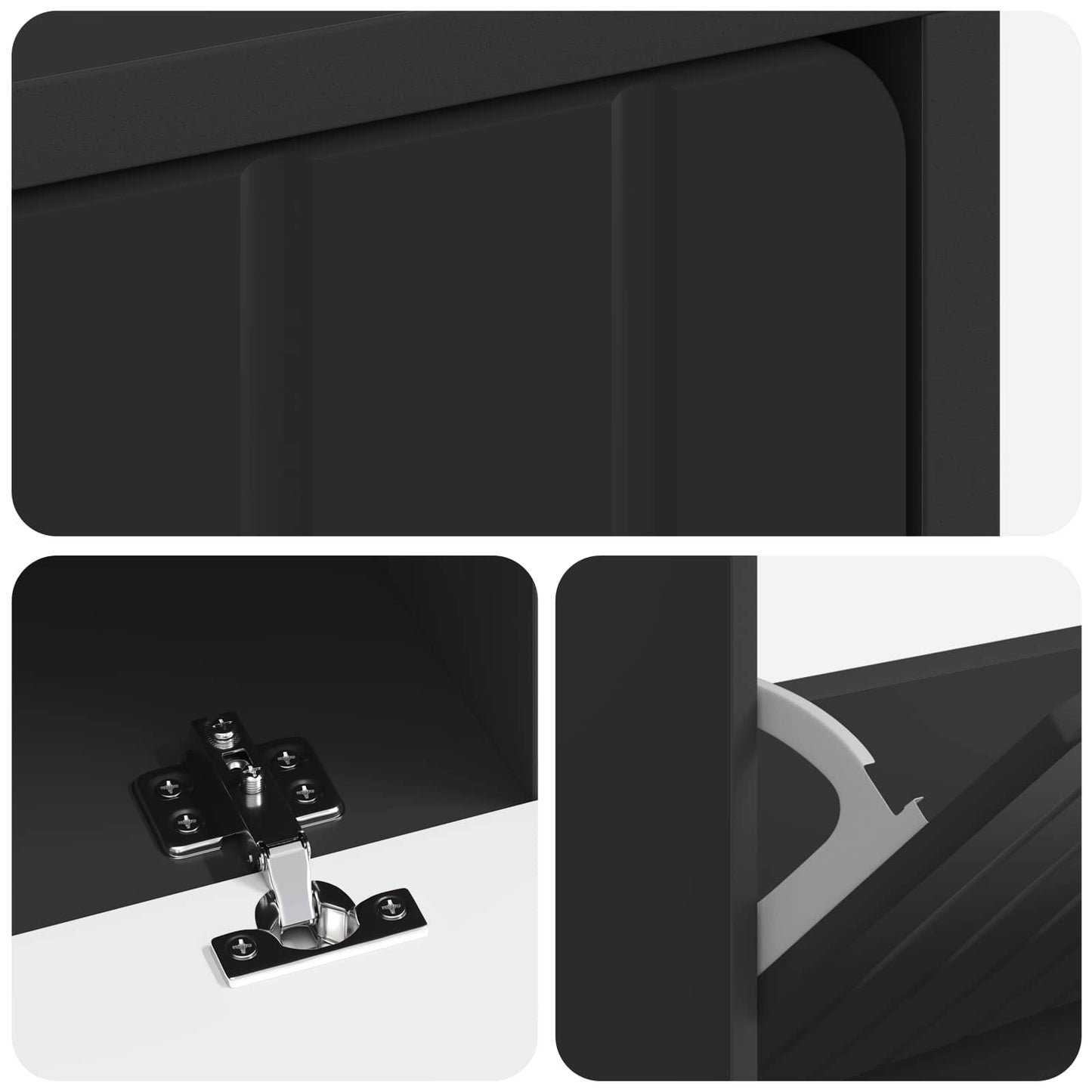 Shoe Cabinet ZWOLLE 78 x 24 x 103 cm Engineered Wood Black