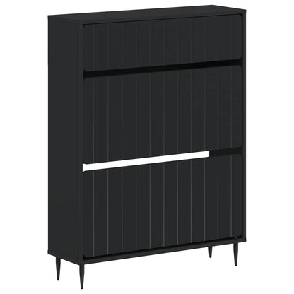 Shoe Cabinet ZWOLLE 78 x 24 x 103 cm Engineered Wood Black