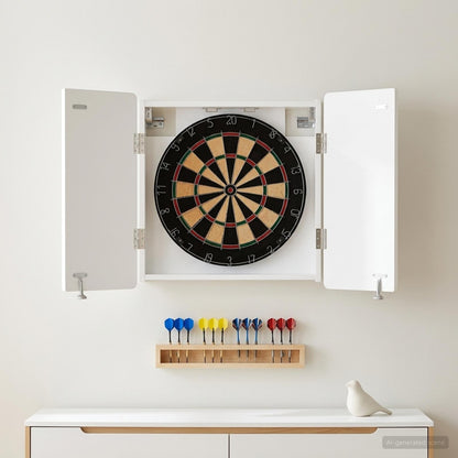 Dartboard Cabinet ZWOLLE High Gloss White 52.5 x 10.5 x 57.5 cm