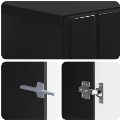 TV Cabinet Black Engineered Wood