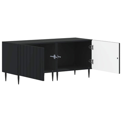 TV Cabinet Black Engineered Wood