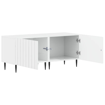TV Cabinet High Gloss White Engineered Wood