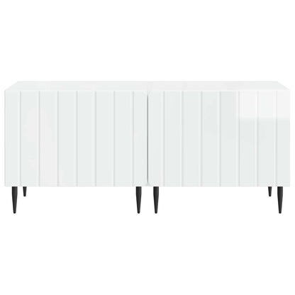 TV Cabinet High Gloss White Engineered Wood