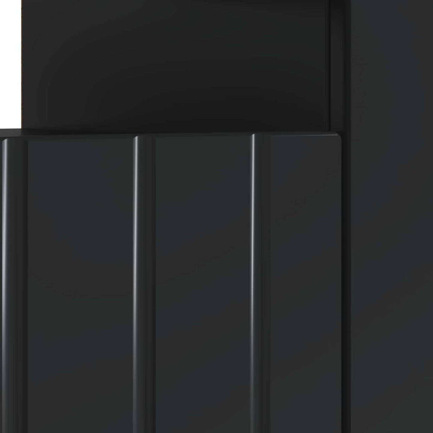 LED TV Cabinet Black Engineered Wood