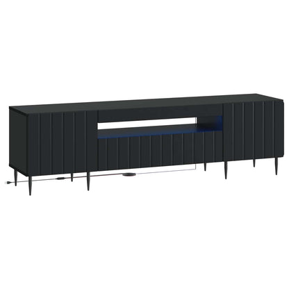 LED TV Cabinet Black Engineered Wood
