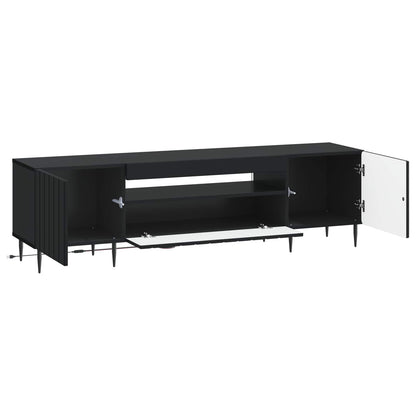 LED TV Cabinet Black Engineered Wood