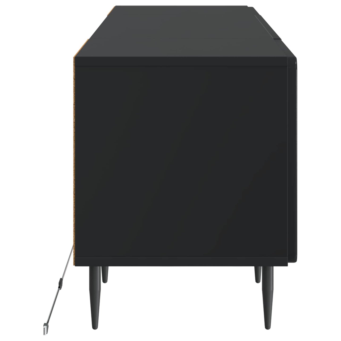LED TV Cabinet Black Engineered Wood