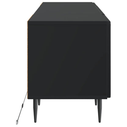 LED TV Cabinet Black Engineered Wood