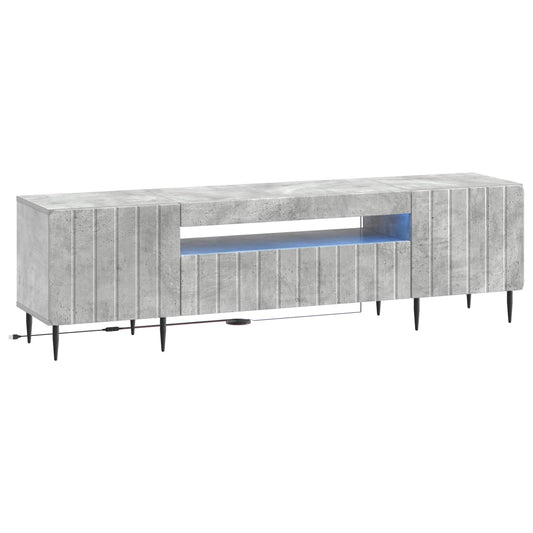 LED TV Cabinet ZWOLLE 153 x 35 x 43 cm Concrete Grey