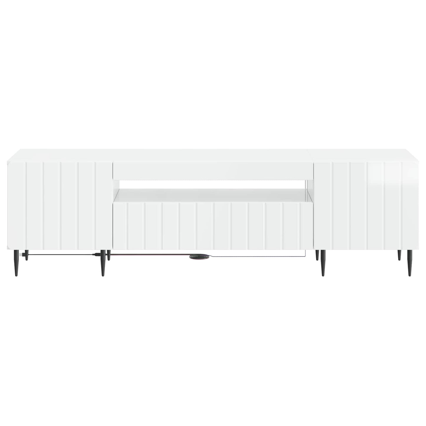 LED TV Cabinet High Gloss White Engineered Wood
