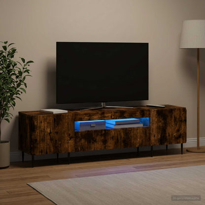 LED TV Cabinet ZWOLLE Smoked Oak Engineered Wood